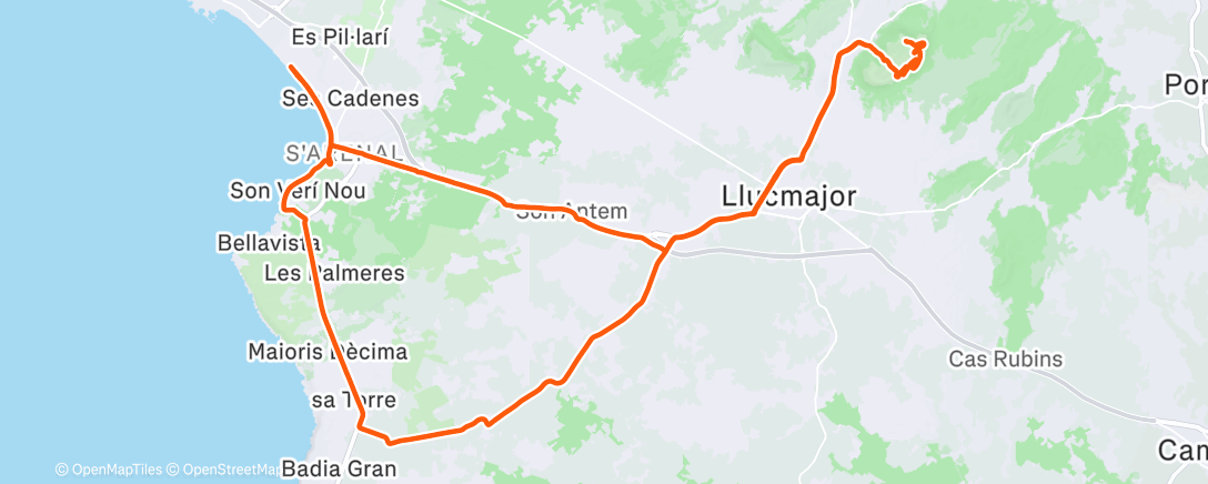 Map of the activity, Morning Ride