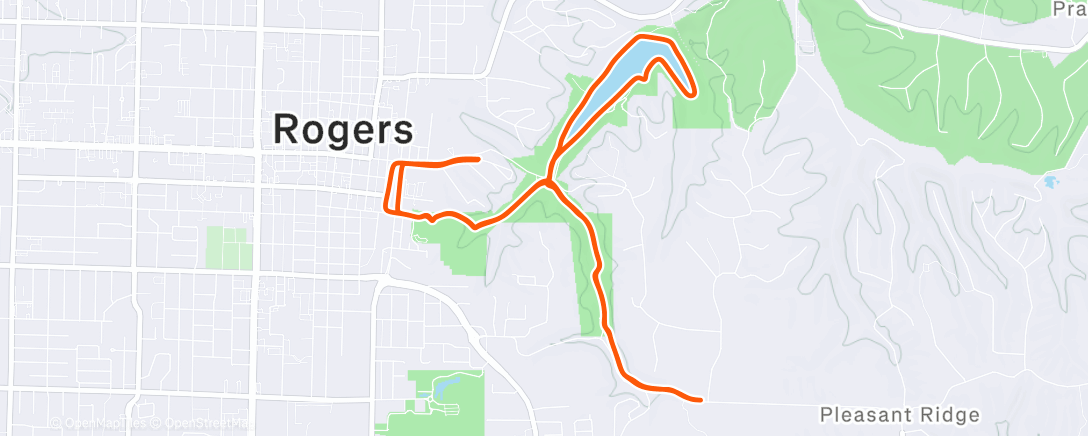 Map of the activity, Lunch Greenway Ride