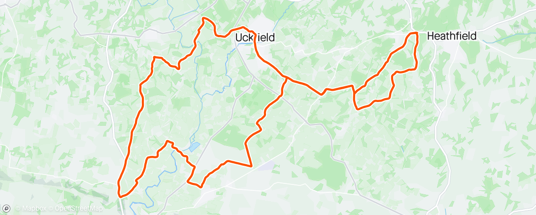 Map of the activity, HCC Ride