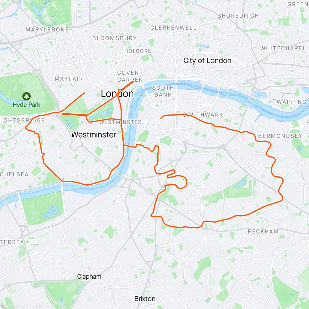 Map of the activity, Zwift - Juan Carlos Herranz B.'s Meetup on Triple Loops in London