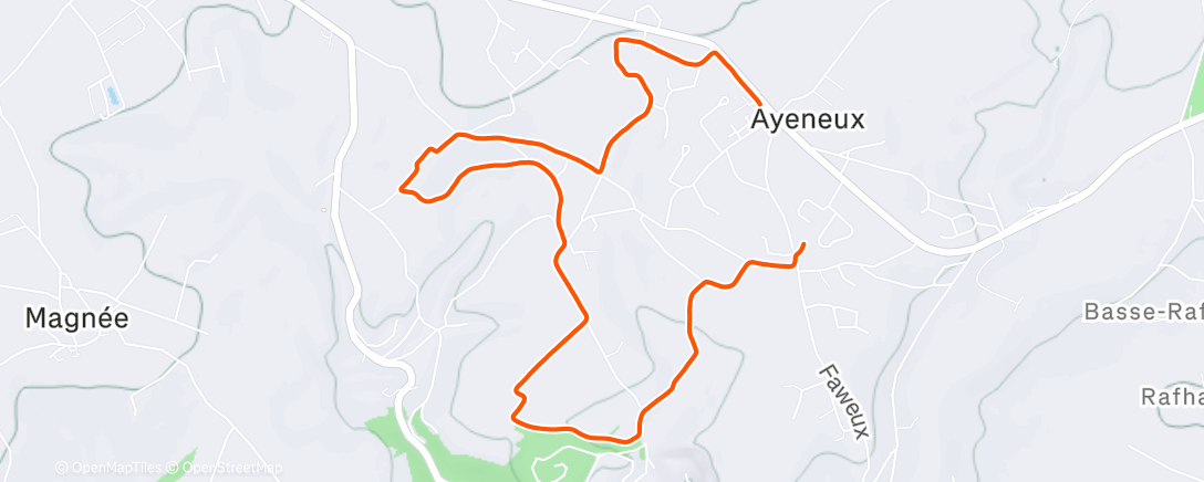 Map of the activity, Trail en soirée