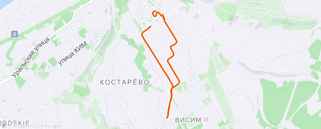 Karte der Aktivität „Прогулка”
