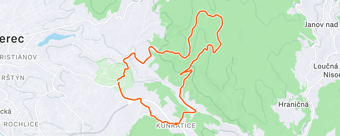 Map of the activity, Lunch Run