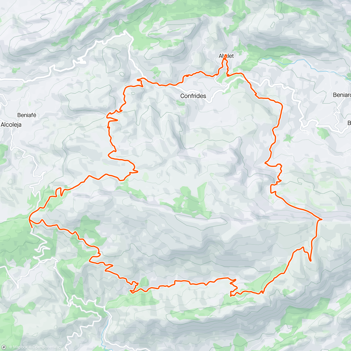 Map of the activity, Tudons and Tagarina. Mountain Bike Ride