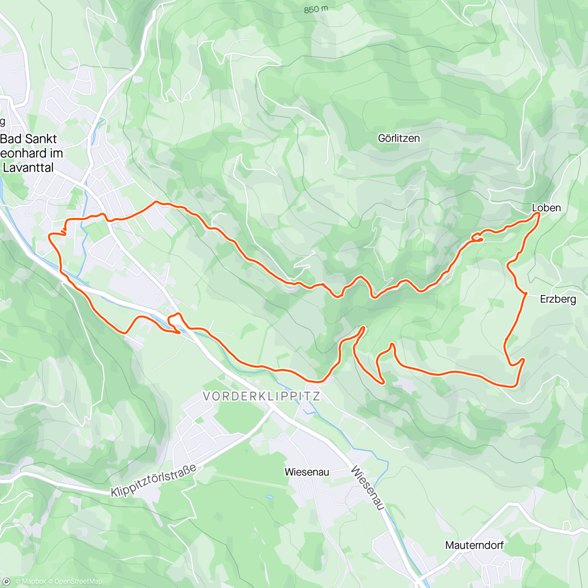 Map of the activity, Erzberg Runde