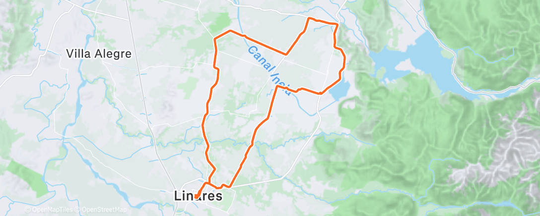Map of the activity, Linares - Yerbas Buenas - Colbun - Linares