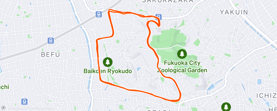 Map of the activity, Evening Run, 17°C