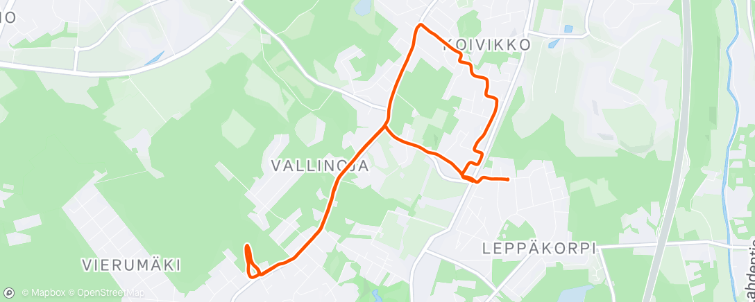 Map of the activity, Afternoon Run