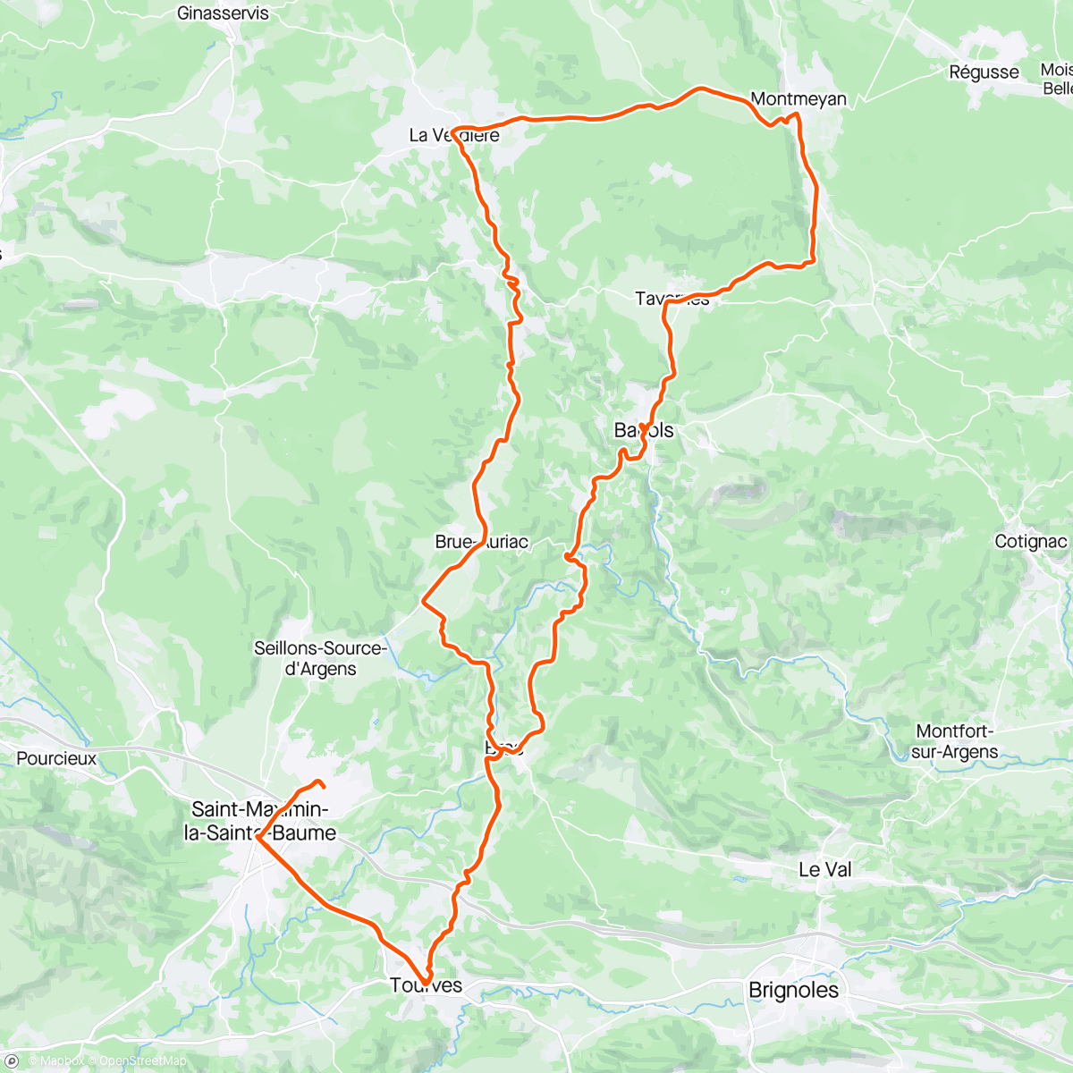Map of the activity, Sortie Montmeyan la Verdière