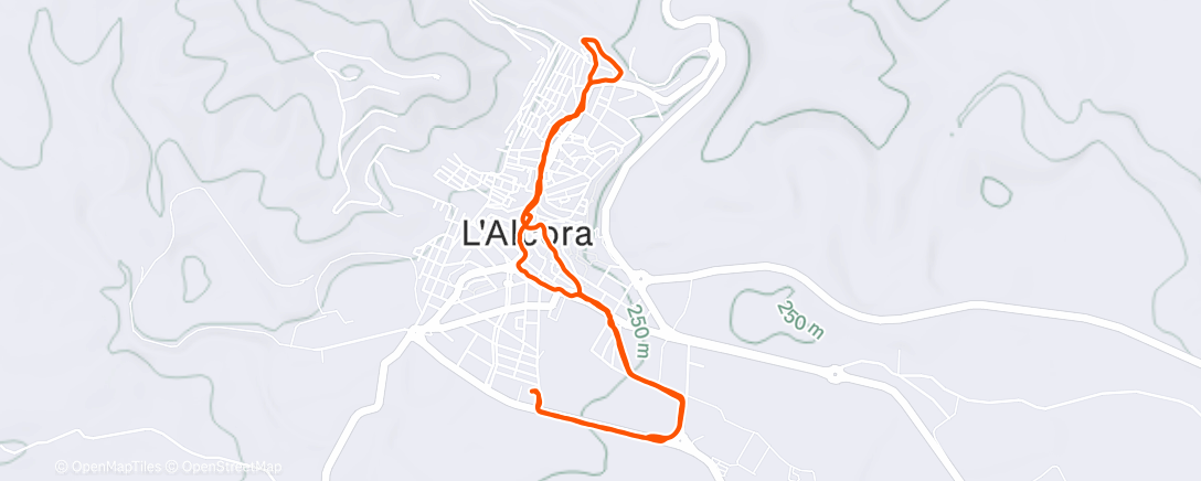 Map of the activity, Caminata de tarde
