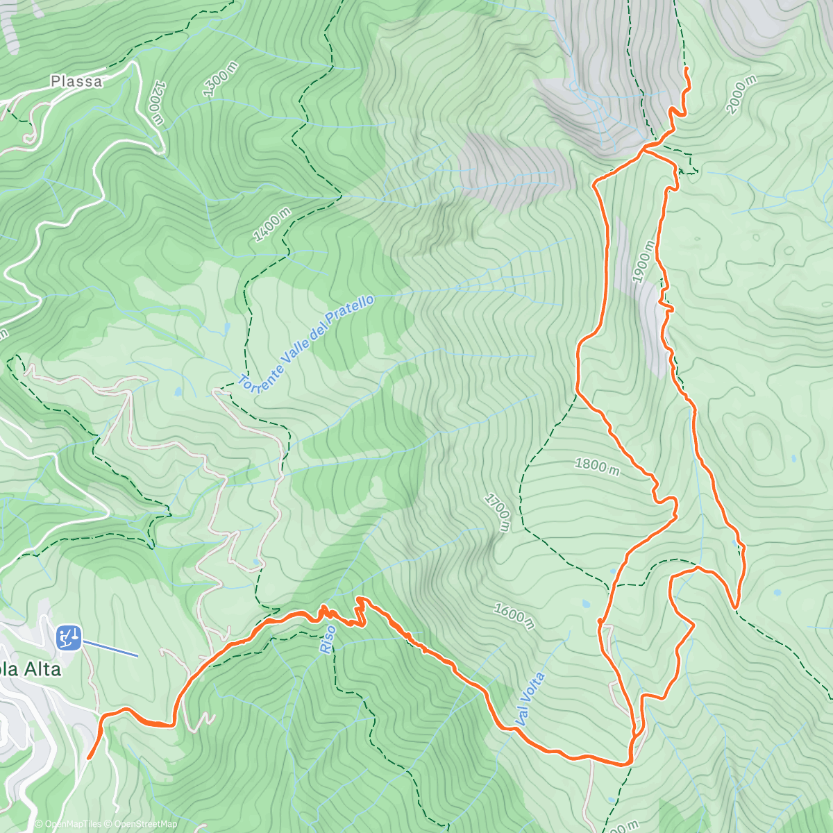 Map of the activity, Cima Foppazzi e cima Grem
