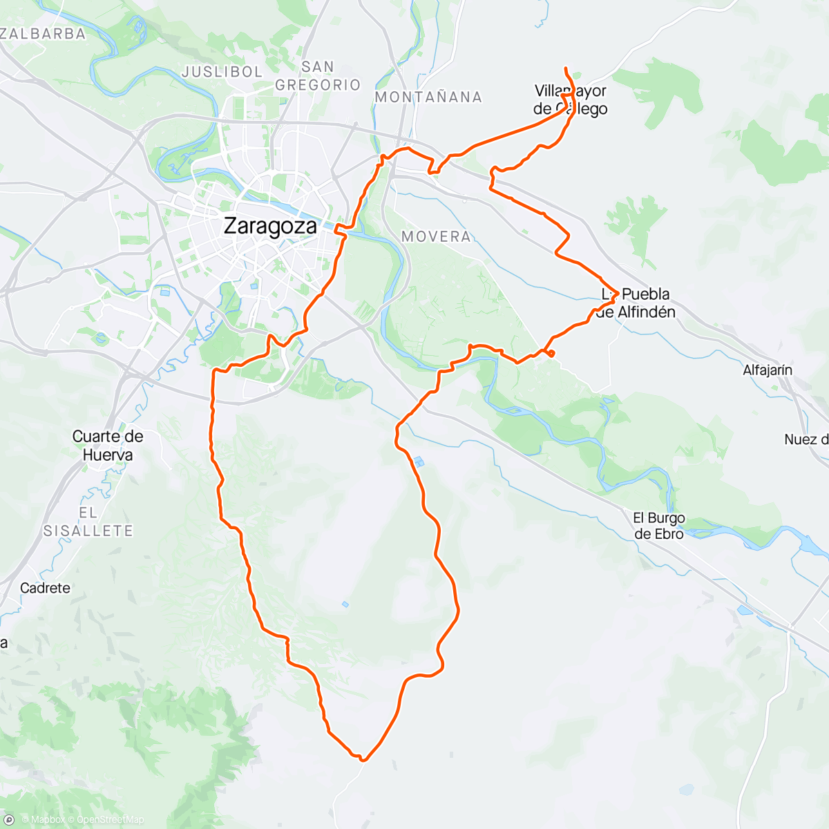Map of the activity, Villamayor - Valmadrid - Villamayor