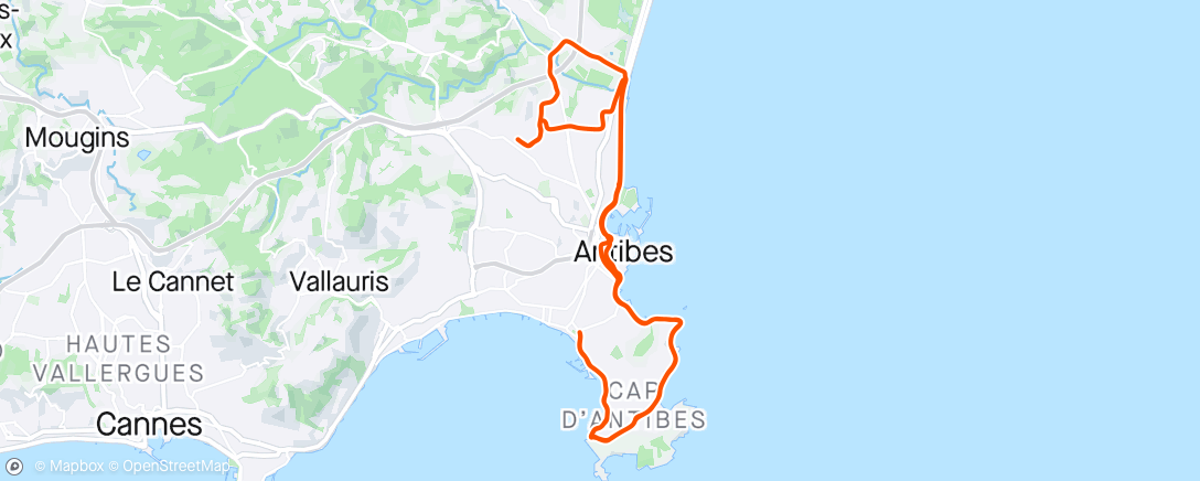 Map of the activity, Tour du cap d'Antibes!!!
