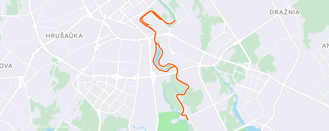 Map of the activity, Утренний забег