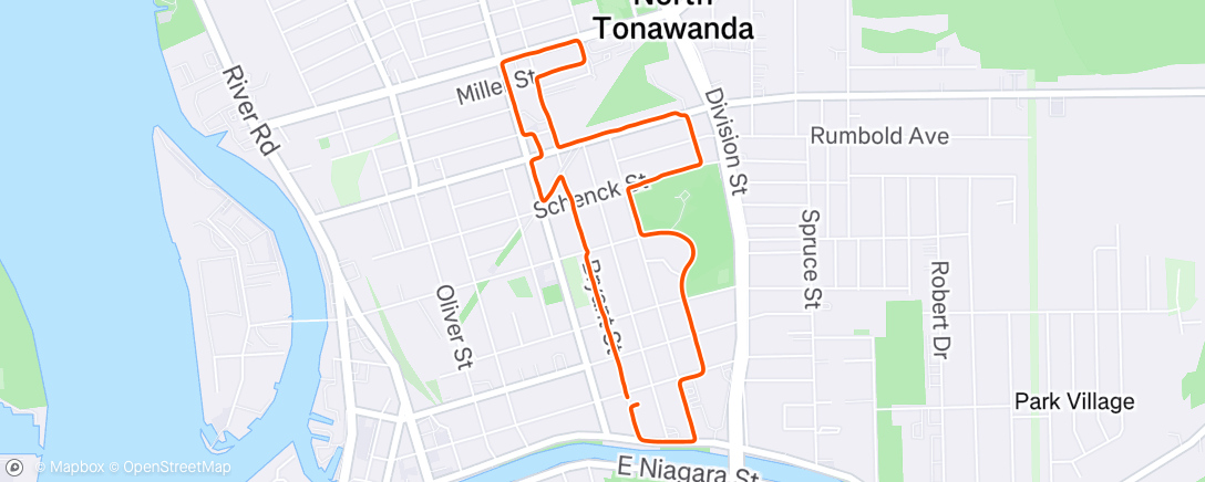 Map of the activity, Afternoon Run