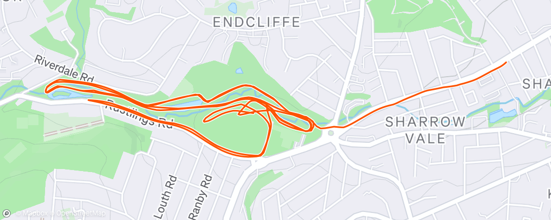 Map of the activity, Beat a U10 but was behind a U14