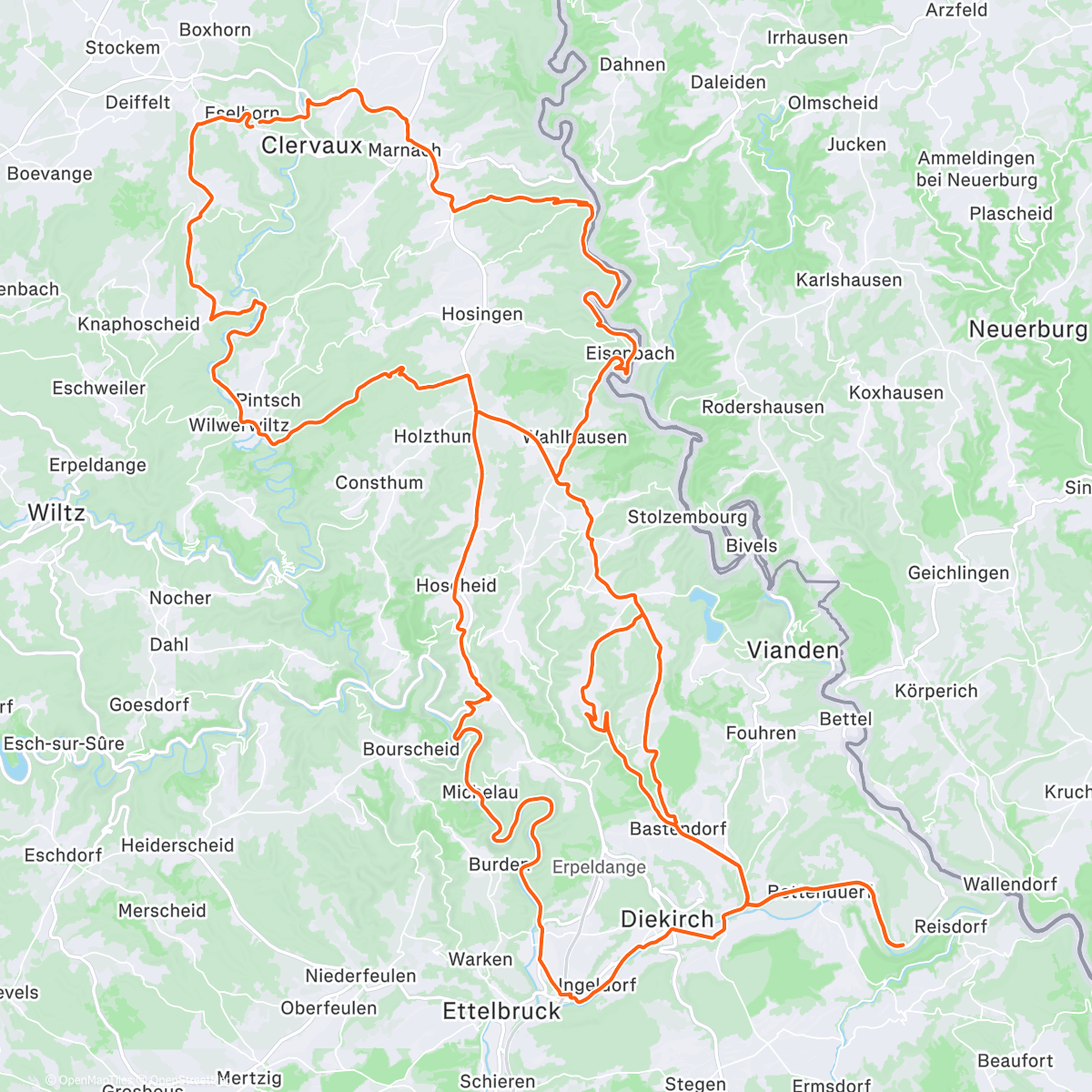 Map of the activity, Fahrt am Morgen