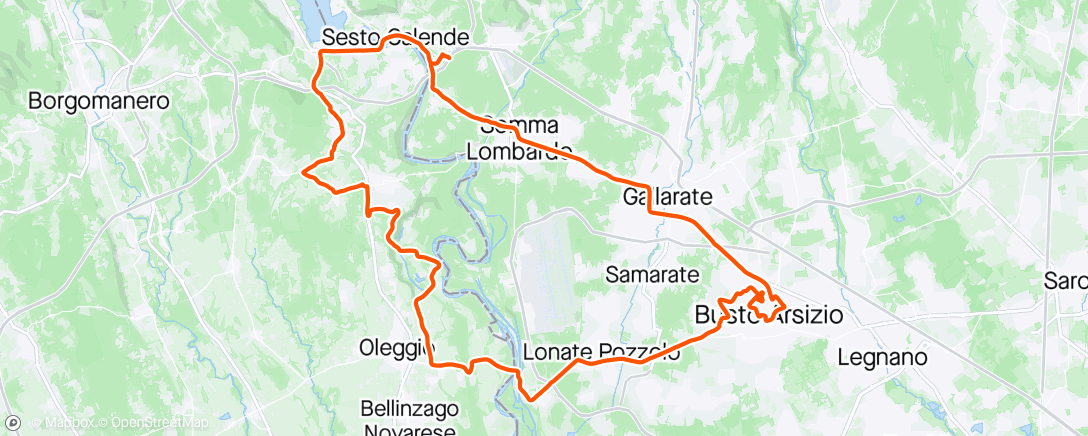 Map of the activity, Oleggio - Monticello - Golasecca