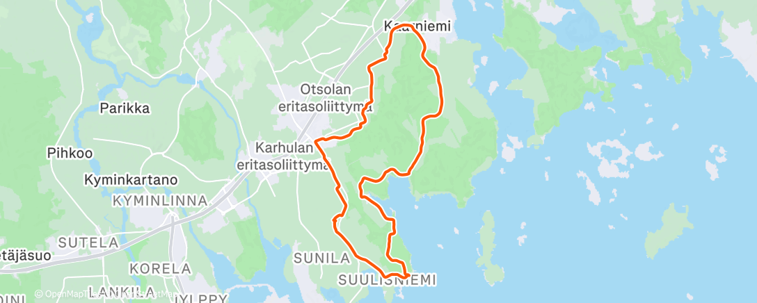 Map of the activity, Lunch Mountain Bike Ride