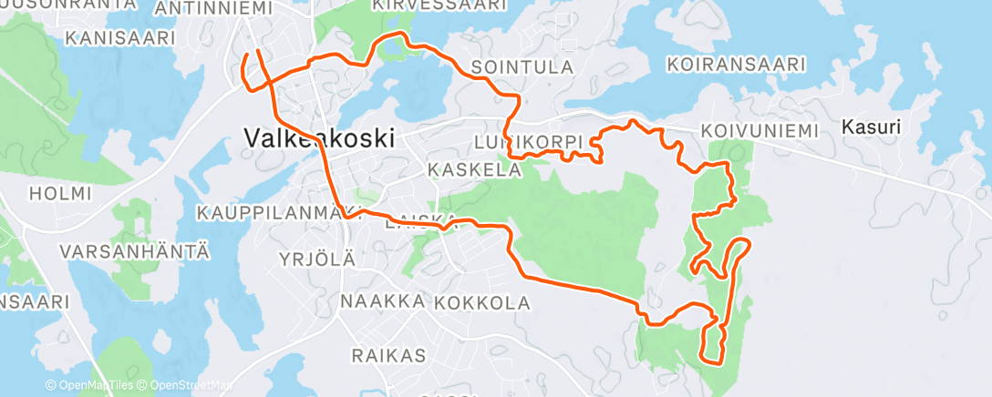 Карта физической активности (Afternoon Trail Run)