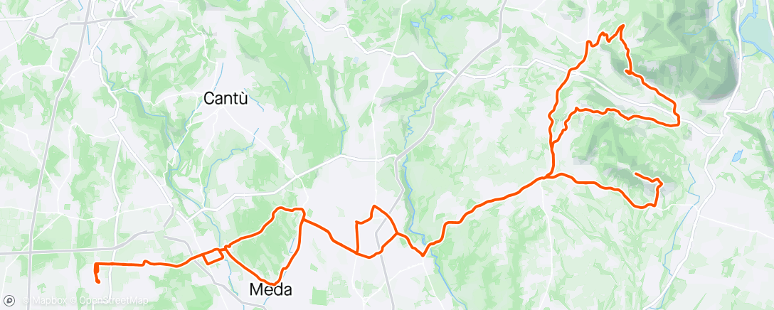 Map of the activity, PS: Montevecchia - Colle Brianza - Lissolo