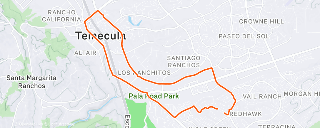 Map of the activity, Morning Run