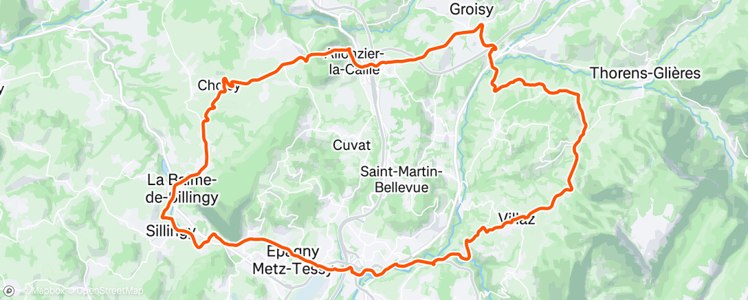 Map of the activity, Sortie vélo dans l'après-midi