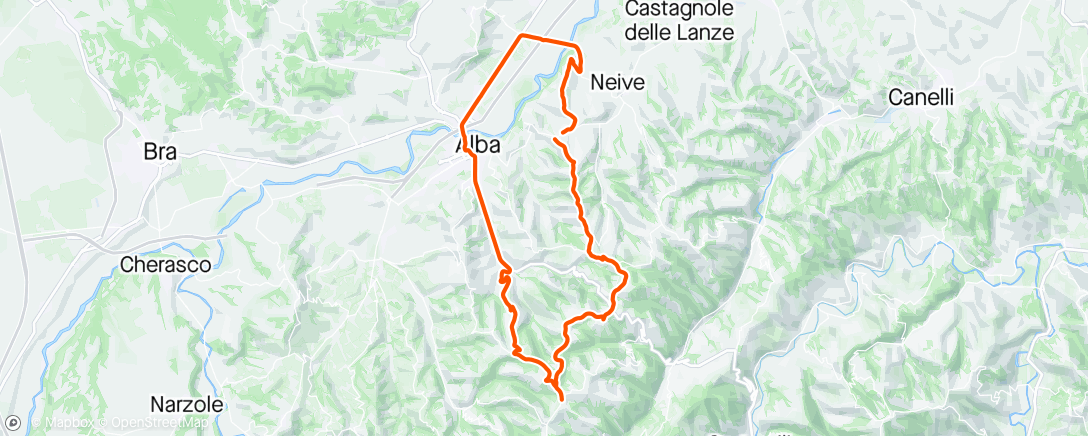 Map of the activity, Ciclismo all’ora di pranzo