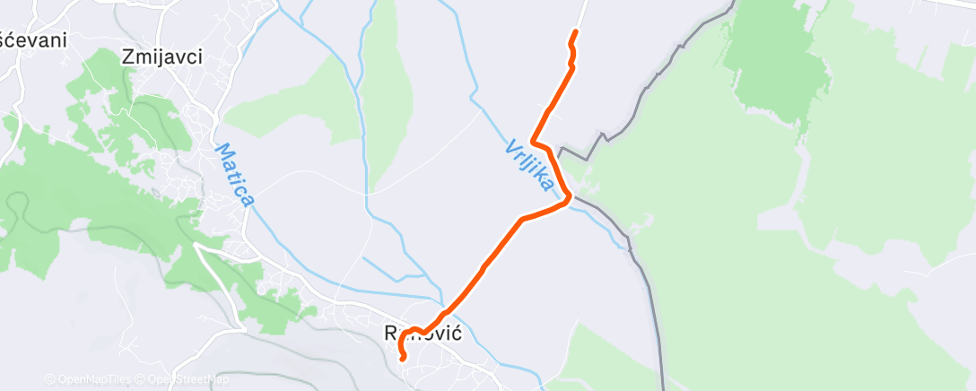 Map of the activity, Afternoon Run