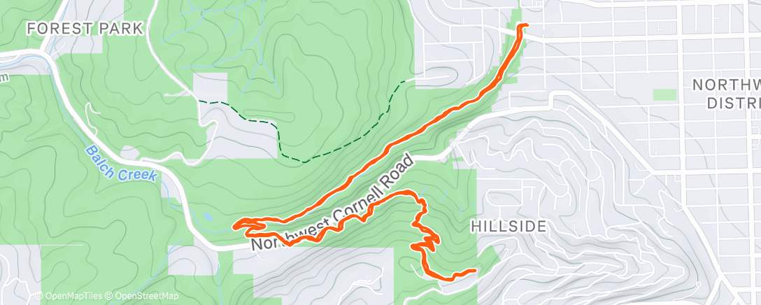 Map of the activity, Morning Hike w/ mama