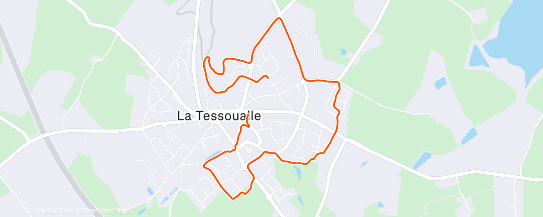 Map of the activity, Course à pied le midi