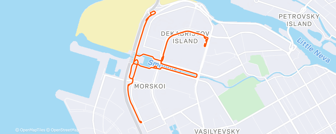 Mapa de la actividad (Вечерний забег)