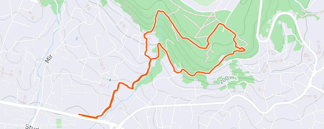 Map of the activity, Evening Hike