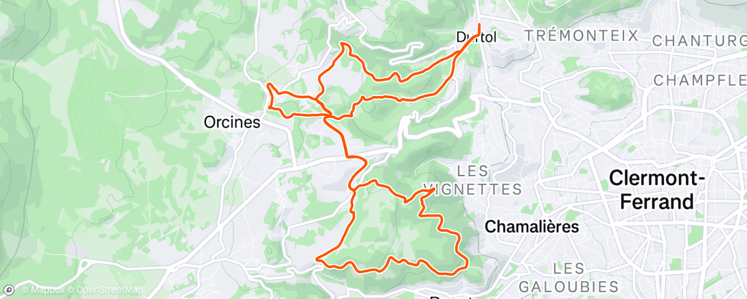 Kaart van de activiteit “Sortie VTT le midi”