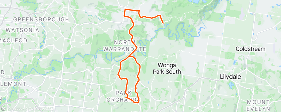 Map of the activity, Blue Dog from Oxley Road