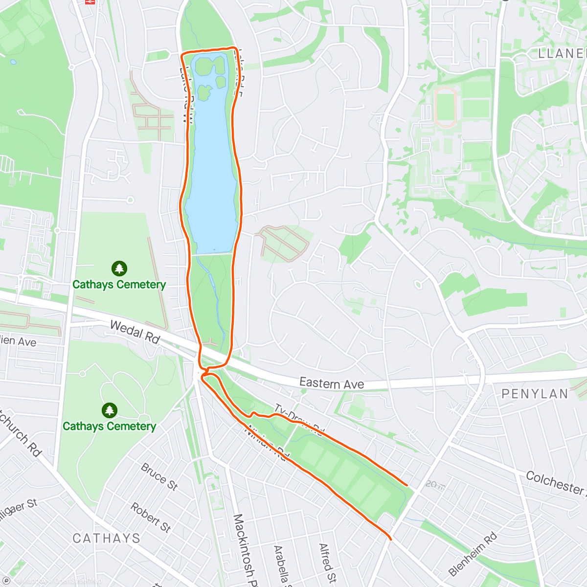 Map of the activity, Evening 5K 4min run/2min walk Jeff #CoachDave