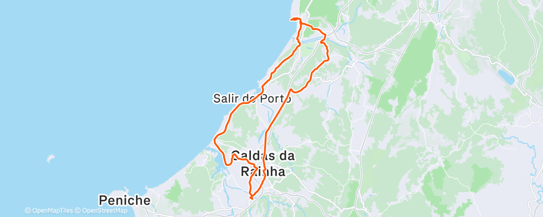 Map of the activity, Óbidos - Nazaré - Óbidos