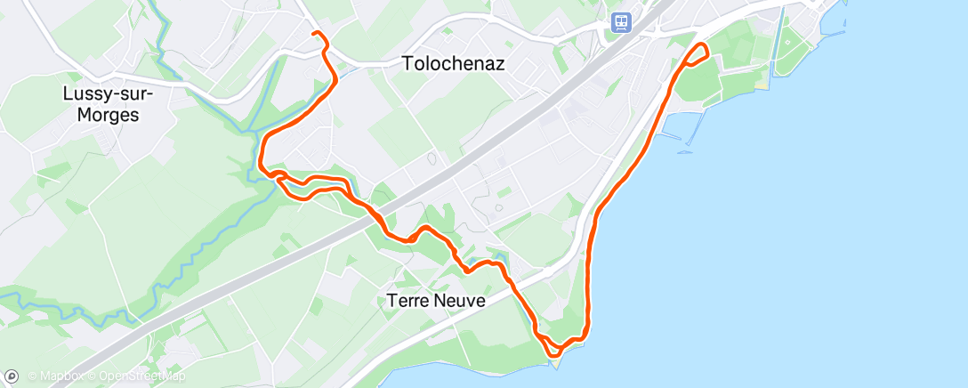 Map of the activity, Course à pied dans l'après-midi