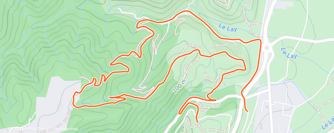 Map of the activity, Running