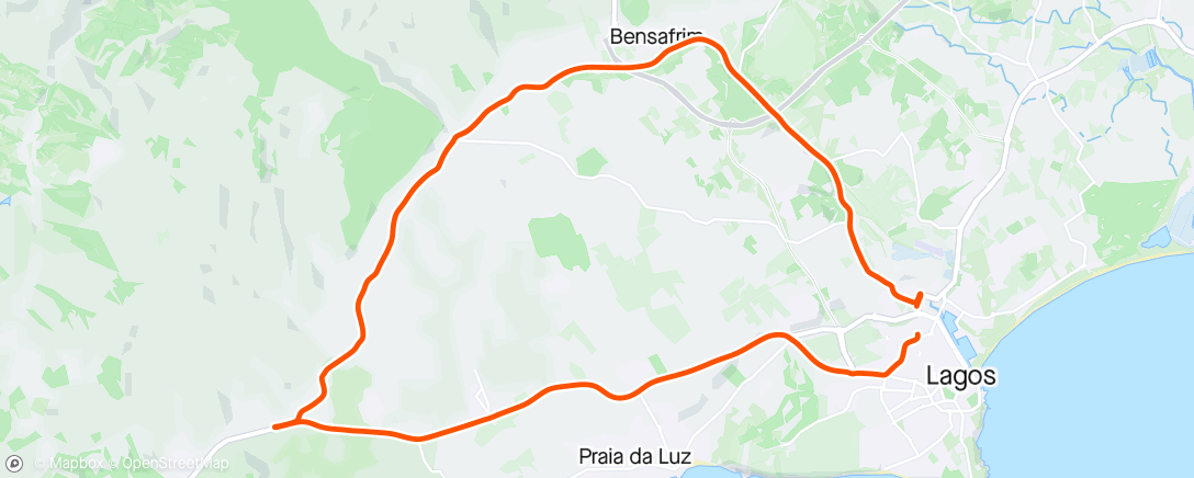 Map of the activity, Volta de bicicleta BTT