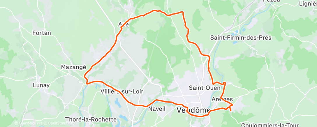 Map of the activity, Sortie vélo le matin 🥶