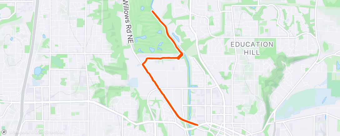 Map of the activity, Afternoon Run