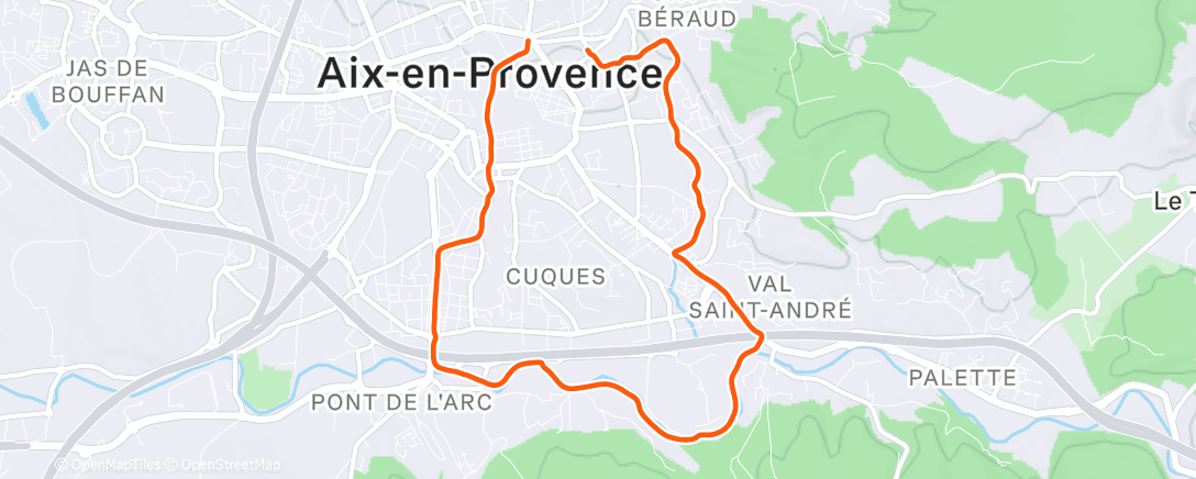 Map of the activity, Morning Trail Run