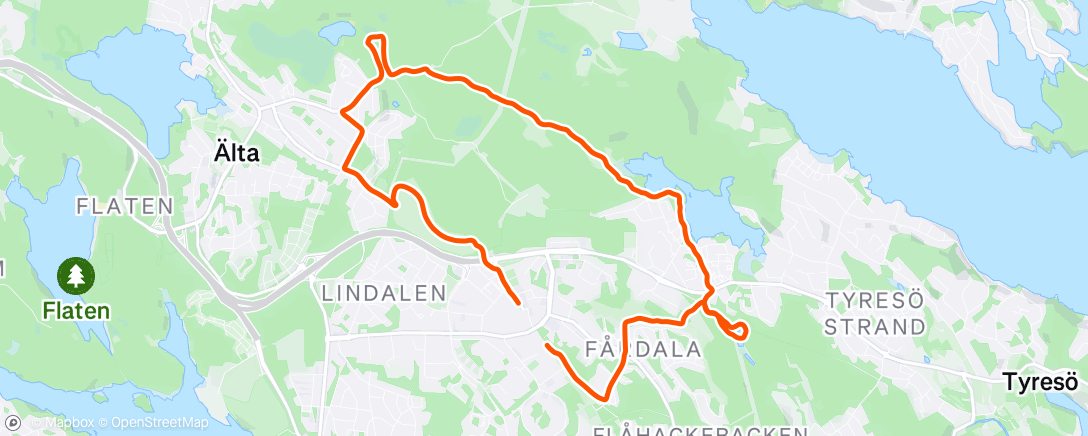 Map of the activity, Afternoon Run