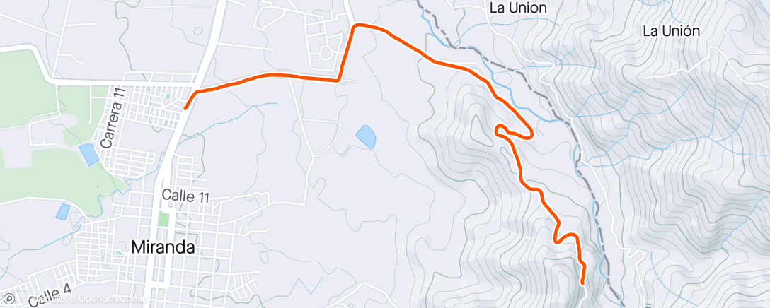 Mapa da atividade, Carrera por la tarde