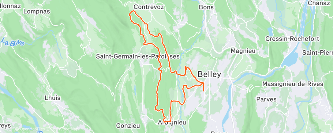 Map of the activity, Afternoon Mountain Bike Ride