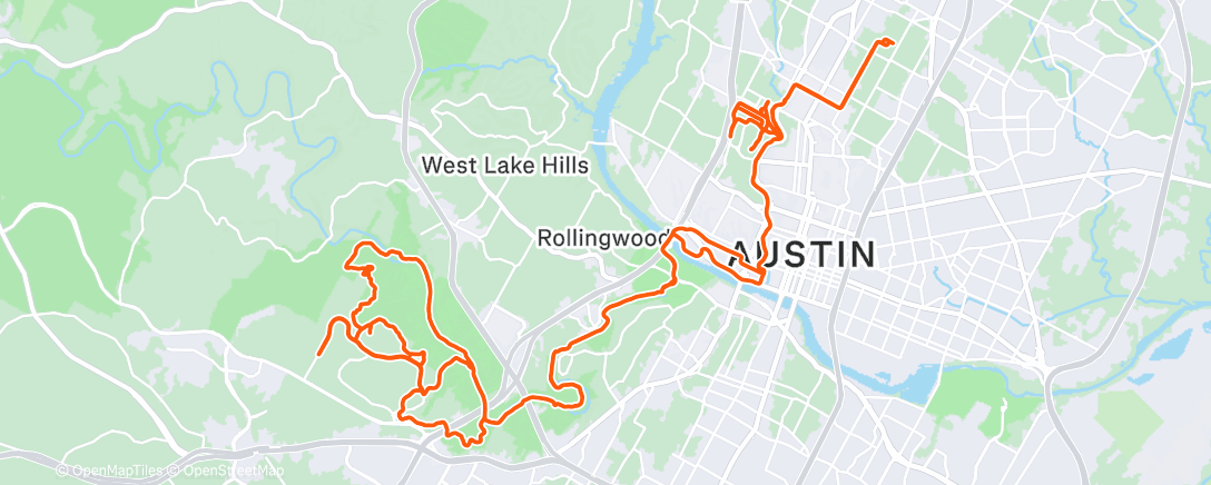 Map of the activity, Lunch Mountain Bike Ride