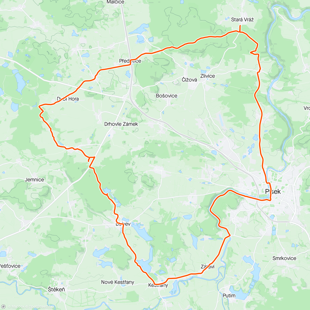 Mappa dell'attività Poslední - lázeňský - trip do Písku a okolí
