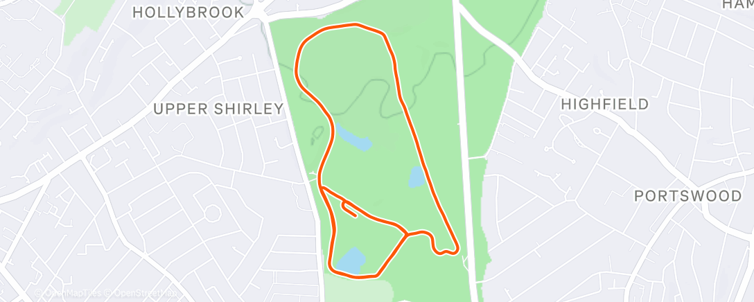 Map of the activity, Southampton Parkrun