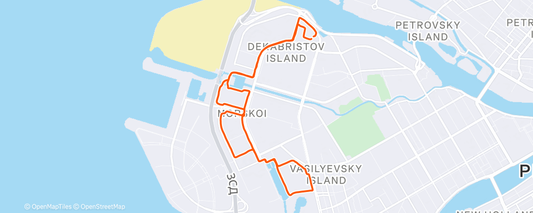 Map of the activity, Утренний забег